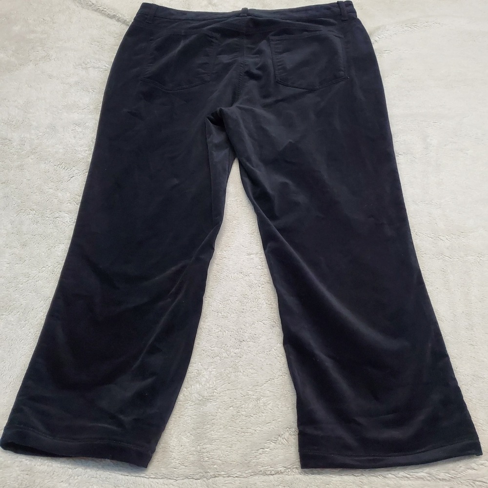 Talbots Black Velvet Straight Leg Cropped Pants Women 16 Capsule Classic Party - Picture 2 of 8